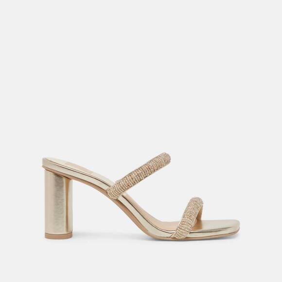 NEW DOLCE VITA women's nolah heels in gold multi